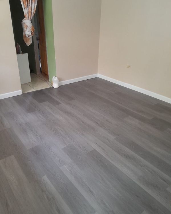 Mistwood SPC flooring installed in Trinidad